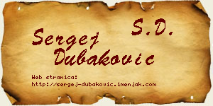 Sergej Dubaković vizit kartica